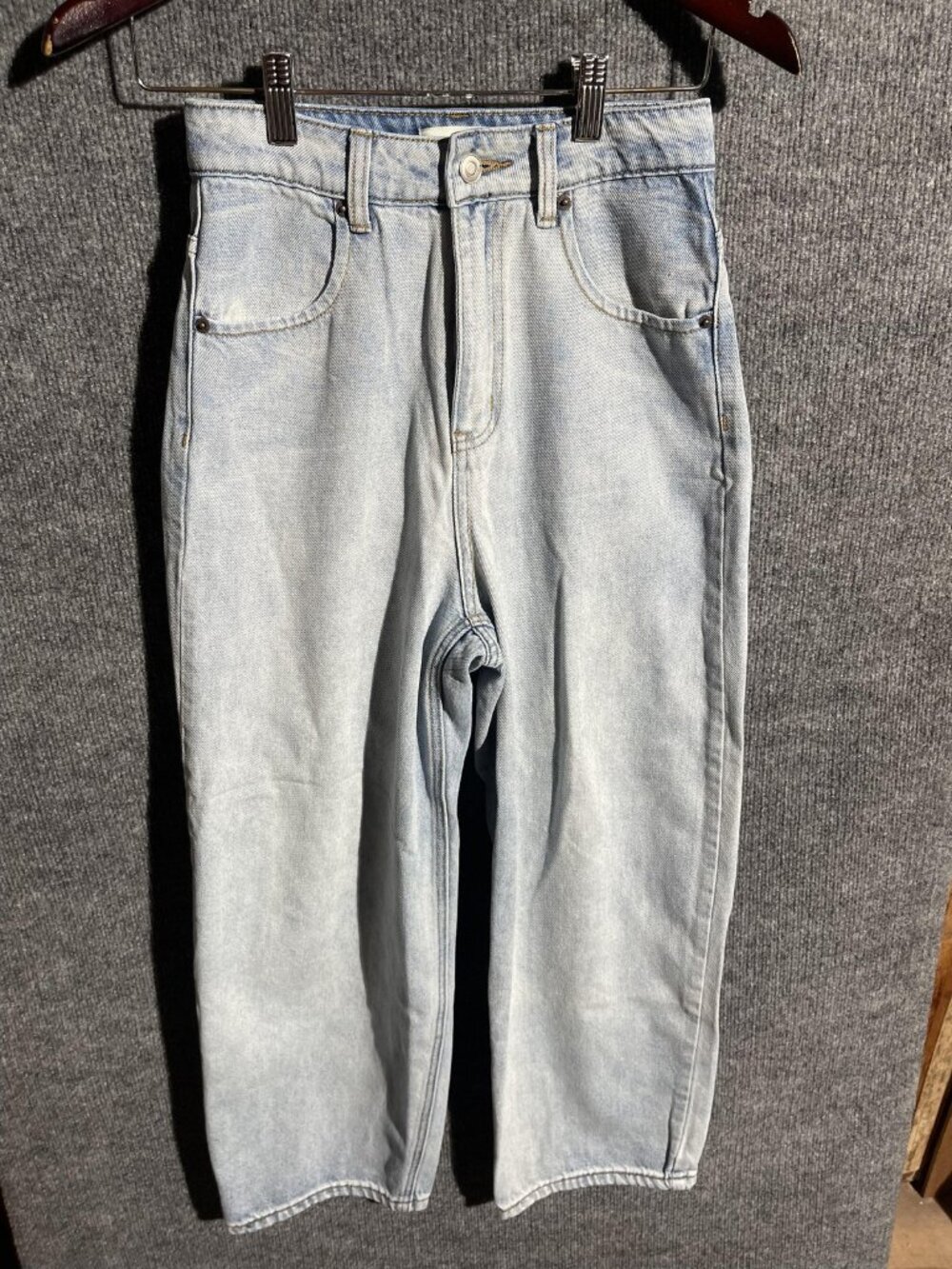 Maison Cecile Jeans Womens Small Light Wash Wide Leg High Rise Pants